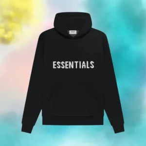 Essentials Black Knit Hoodie